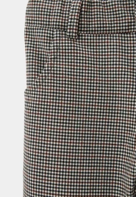 Брюки в гусиную лапку со смещенными боковыми швами 