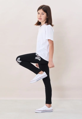 Леггинсы с бабочками в черном цвете