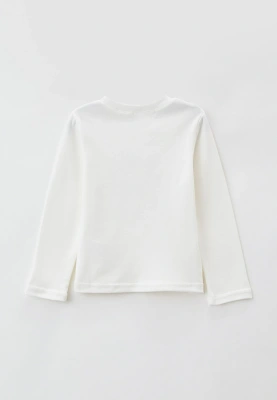 Лонгслив из хлопкового трикотажа и принтом в стиле эко