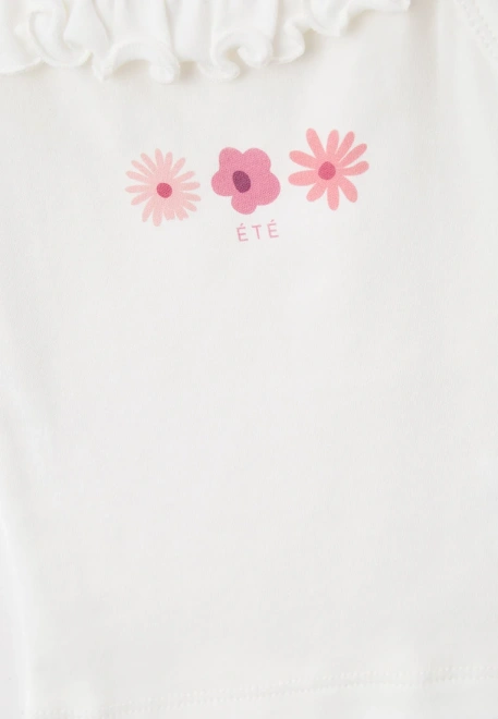 Майка с рюшей укороченная из хлопка 