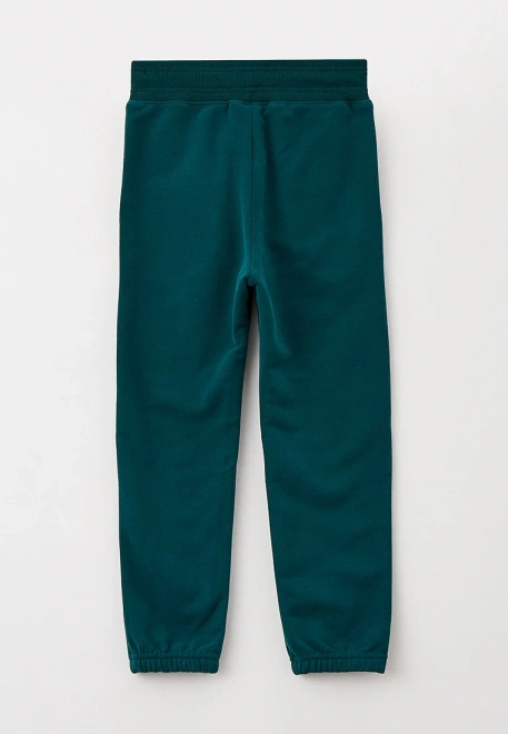 Костюм с брюками на широкой резинке и удлиненным худи в темно-зеленом цвете