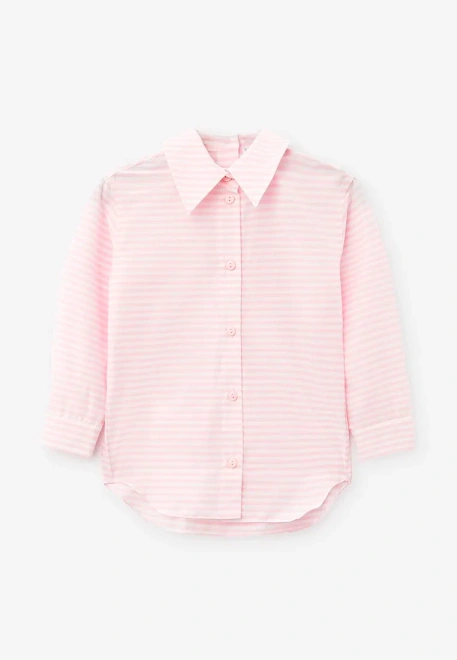 Рубашка из сорочечной ткани в полоску для девочек