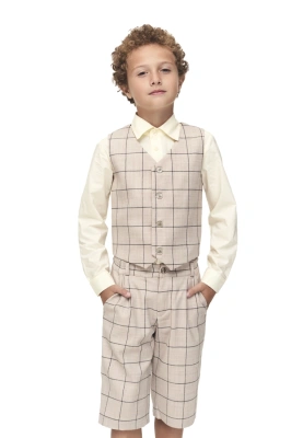 Жилет в клетку для мальчиков 