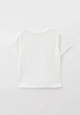 Футболка молочная с надписью YOU R CUTE  в салатовом цвете