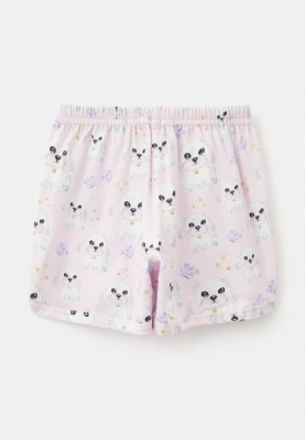 Пижама с шортыми из тонкого трикотажа с принтом собачки