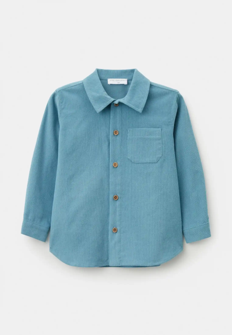 Рубашка Денди с фигурным низом в голубом цвете