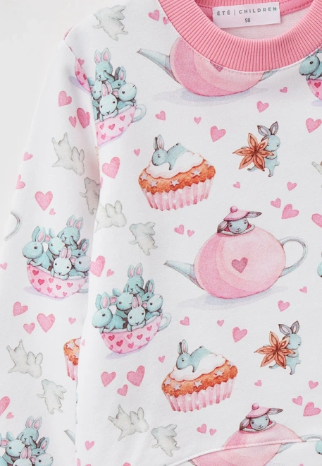 Свитшот из футера с принтом зайчики