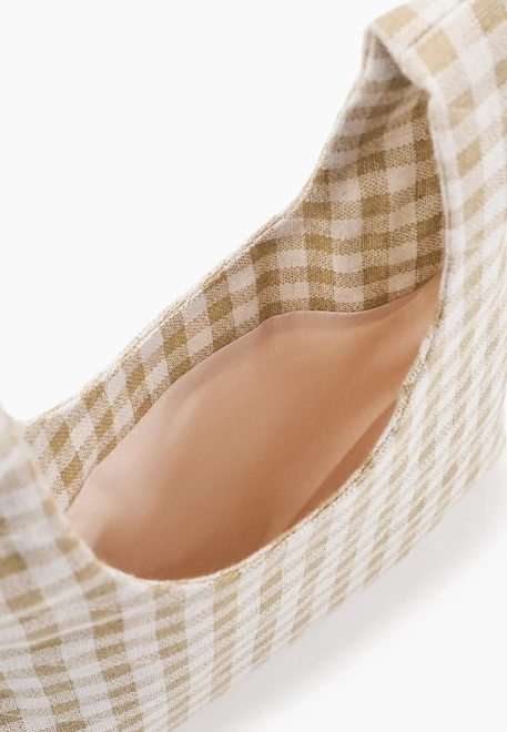 Сумка из стеганной ткани в клетку 