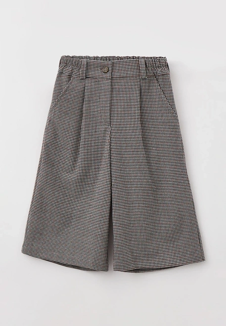 Кюлоты школьные из костюмной ткани в клетку
