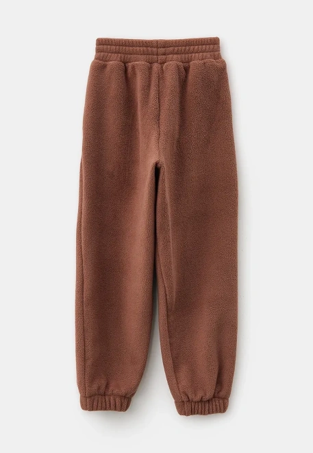 Костюм из флиса для девочек в голубом и коричневом цвете