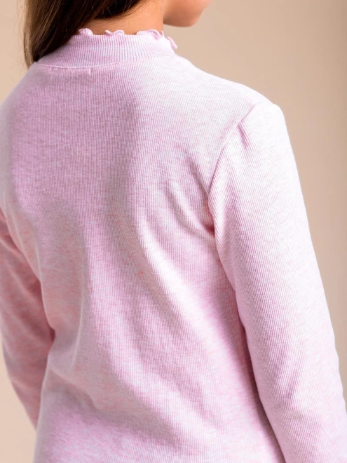 Водолазка из ткани в рубчик с небольшим утеплителем