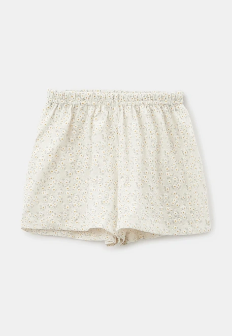 Костюм из трикотажной кулирки с белыми цветами