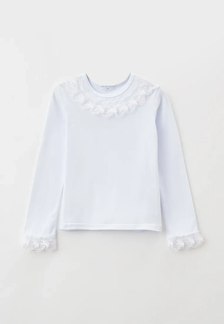 Лонгслив школьный с кружевом 