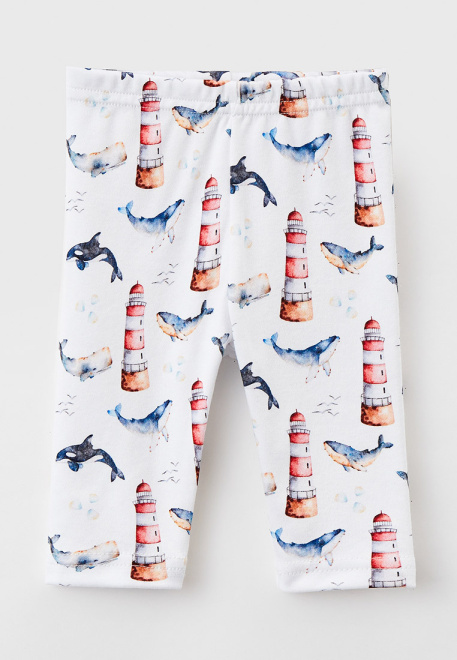 Брюки для малышей из хлопка с принтом киты
