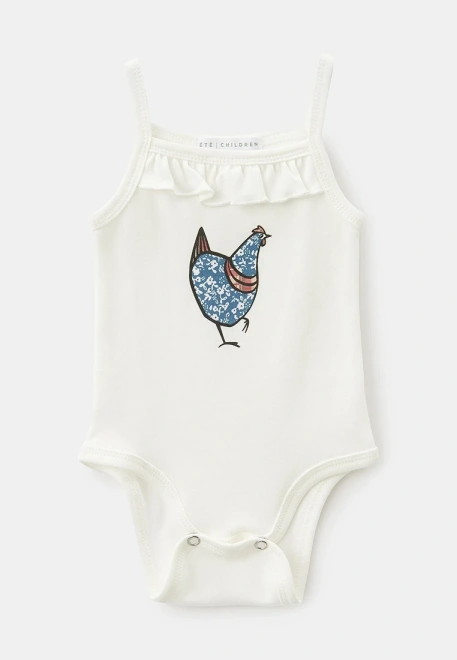 Боди на лямках с рюшей из натурального хлопка 