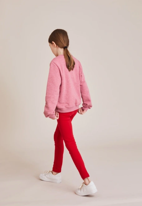 Свитшот розовый из футера с принтом 