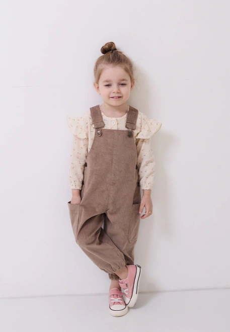 Комбинезон Эллиот из вельвета в темно-бежевом цвете