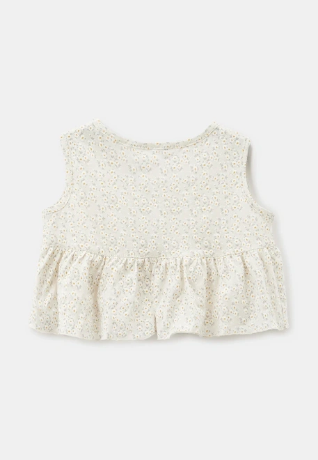 Костюм из трикотажной кулирки с белыми цветами