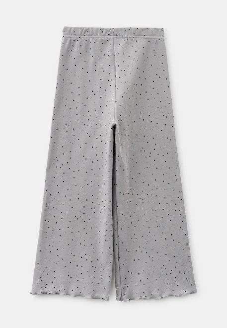 Пижама из интерлока в сером цвете с принтом