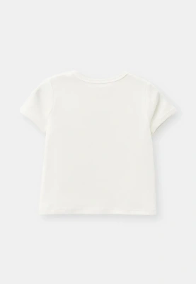 Комплект из футболки и брюк в молочном цвете