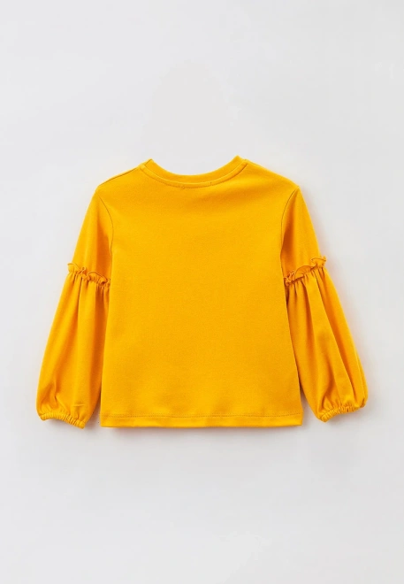 Лонгслив трикотажный прямого кроя шафранового цвета 