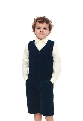 Костюм из бархата в синем цвете для мальчиков