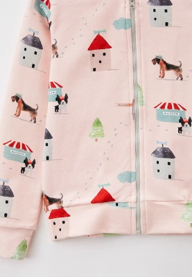 Костюм трикотажный из кардигана на молнии и шорт