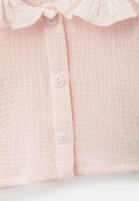 Блузка на пуговицах и с круглым воротником из муслина Блузка на пуговицах и с круглым воротником из муслина