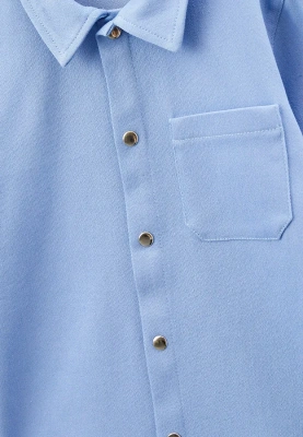 Рубашка прямого кроя из денима голубого цвета на кнопках