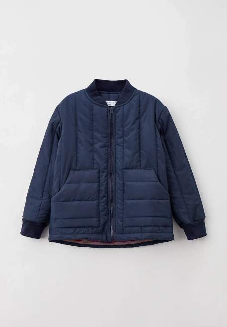 Куртка из стеганной ткани темно-синего цвета