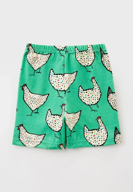 Шорты трикотажные с курочками в крапинку