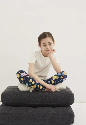 Леггинсы с коктейлями в темно-синем и голубом цвете