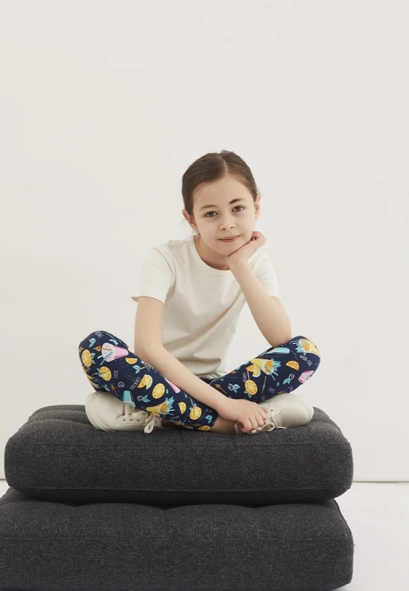 Леггинсы с коктейлями в темно-синем и голубом цвете