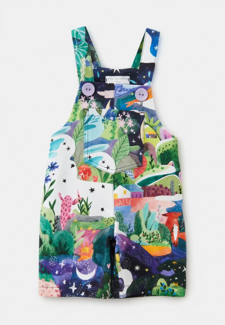 Комбинезон Арти с принтом в синем и зеленом цвете