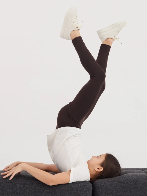 Леггинсы базовые в коричневом цвете