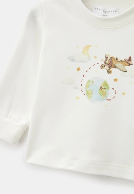 Лонгслив для малышей с принтом из натурального хлопка