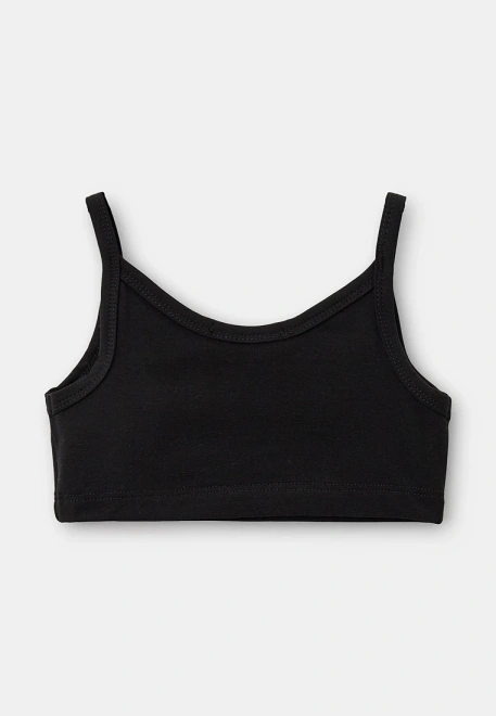 Топ черный на тонких лямках 