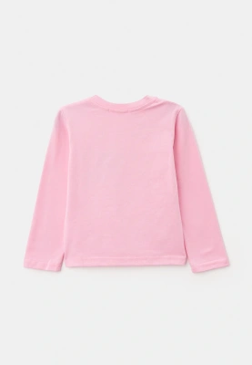 Лонгслив с пришивной деталью в розовом цвете 