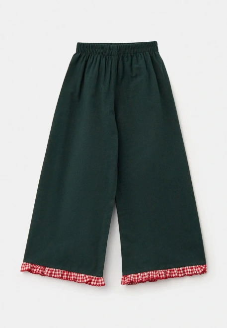 Пижама Йоджи из теплого хлопка в темно-зеленом цвете