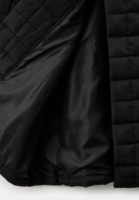 Пальто из стеганой ткани черного цвета