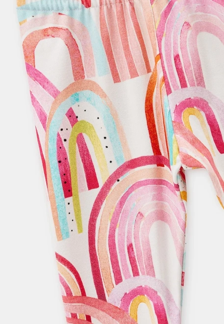 Леггинсы с радугой в розовом цвете