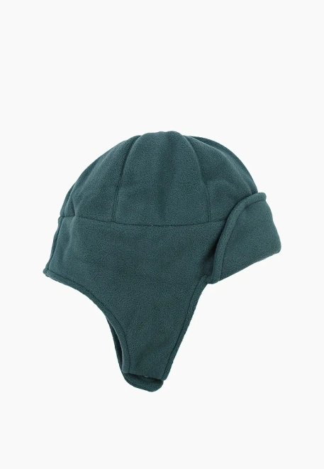 Шапка-ушанка темно-зеленого цвета