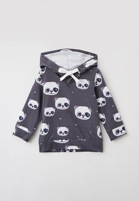 Худи из футера с принтом панды 