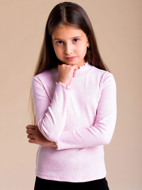 Водолазка из ткани в рубчик с небольшим утеплителем