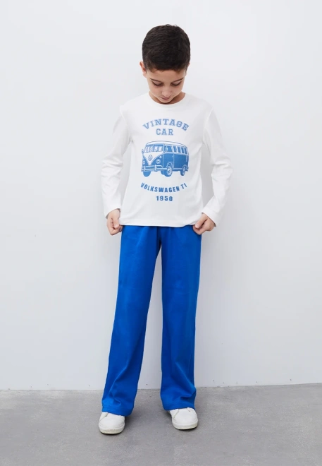 Пижама с брюками на мальчика с принтом ретро автомобиля 