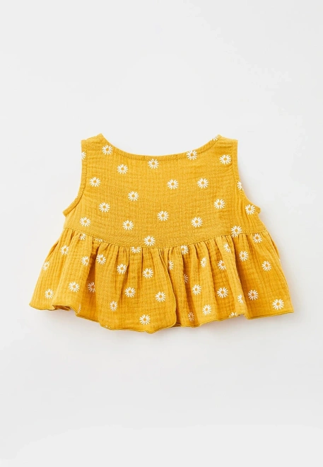 Костюм из муслина в горчичном цвете с ромашками