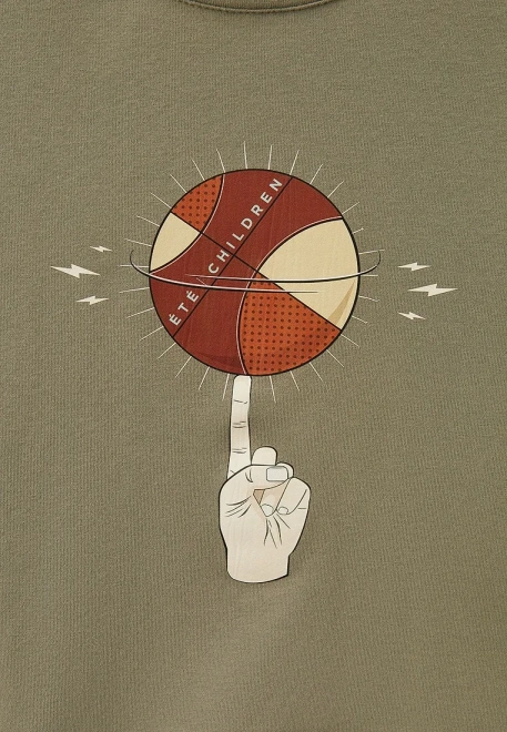 Футболка объемная из кулирки с принтом 