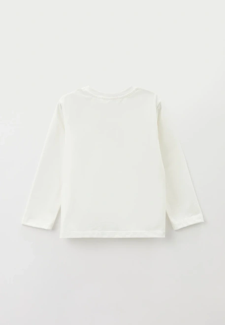 Лонгслив молочного цвета с принтом лисенок 