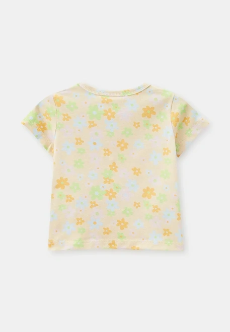 Комплект из футболки и шортиков в цветочек 