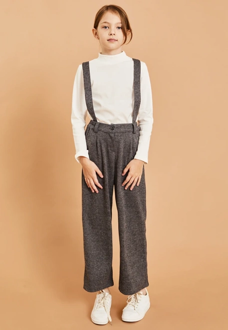 Брюки со съемными подтяжками из мягкой трикотажной ткани 